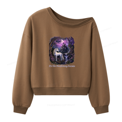 Pagewings 90s Fantasy Women Off Shoulder Sweatshirt