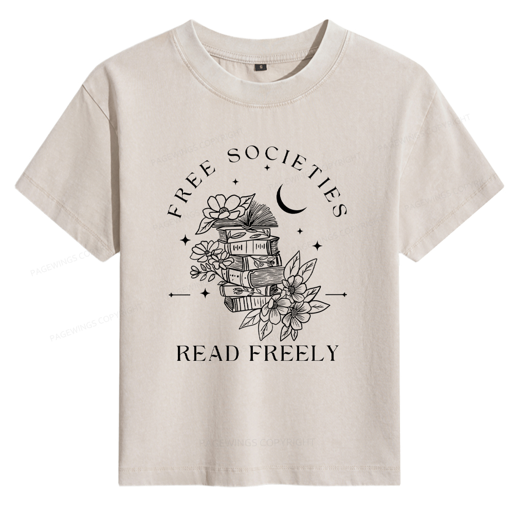 Pagewings Free Societies Read Freely Comfort Colors Women's Washed T-shirt