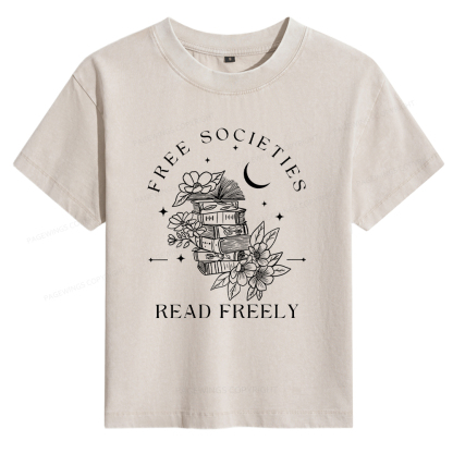 Pagewings Free Societies Read Freely Comfort Colors Women's Washed T-shirt
