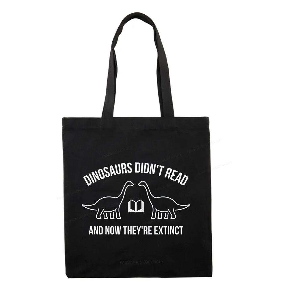 Pagewings Dinosaurs Didn't Read Tote Bag