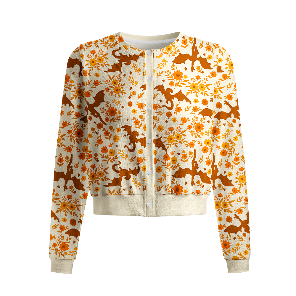 Pagewings Halloween Bookish Crew Neck Cardigan Sweaters