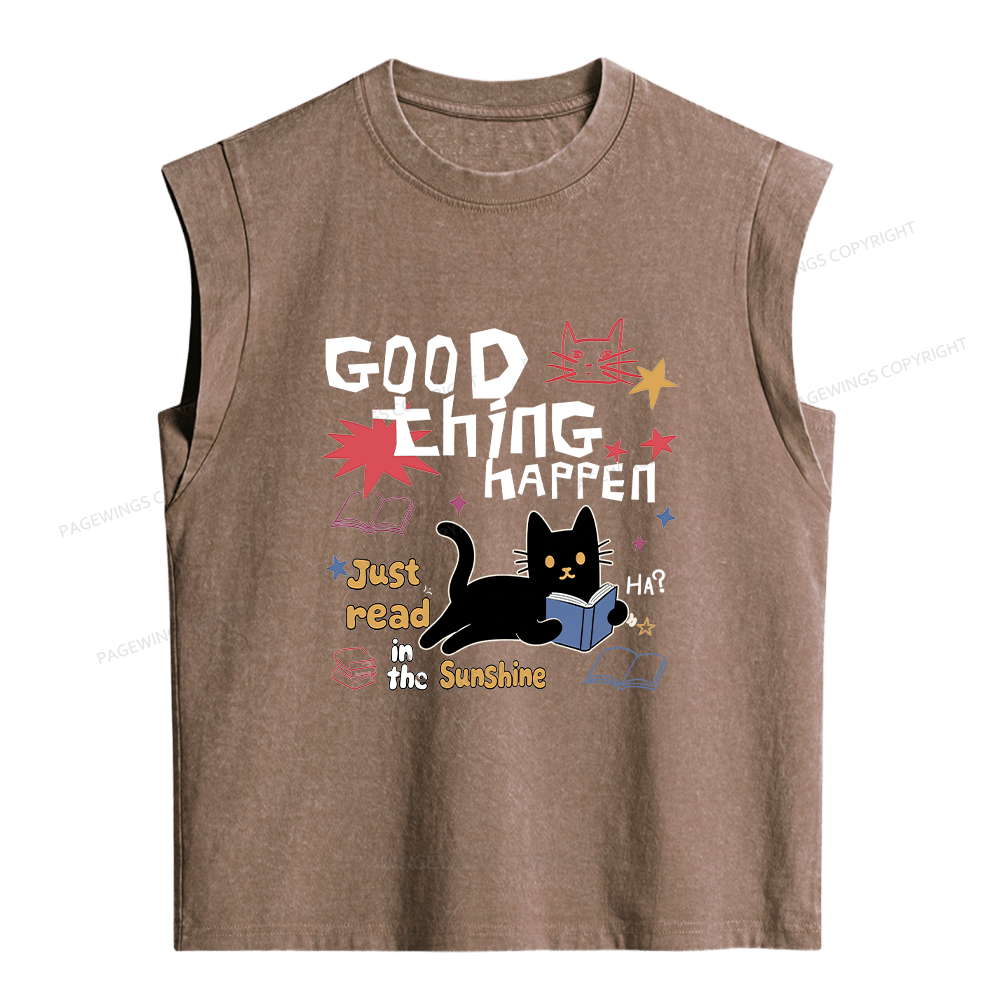 Pagewings Good Thing Happen Women's Washed Tank Top