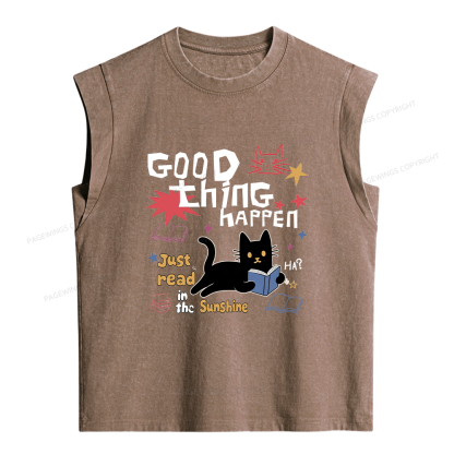 Pagewings Good Thing Happen Women's Washed Tank Top