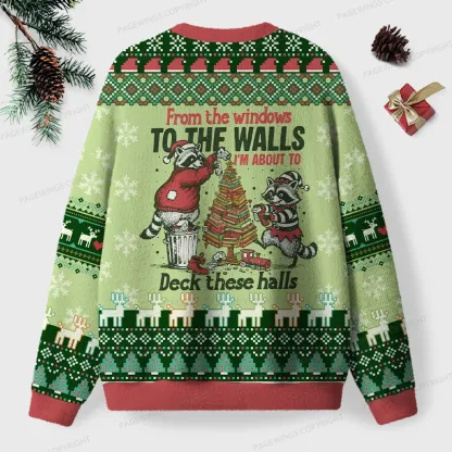 Pagewings I’m About To Deck These Halls Unisex Ugly Knit Sweatshirt