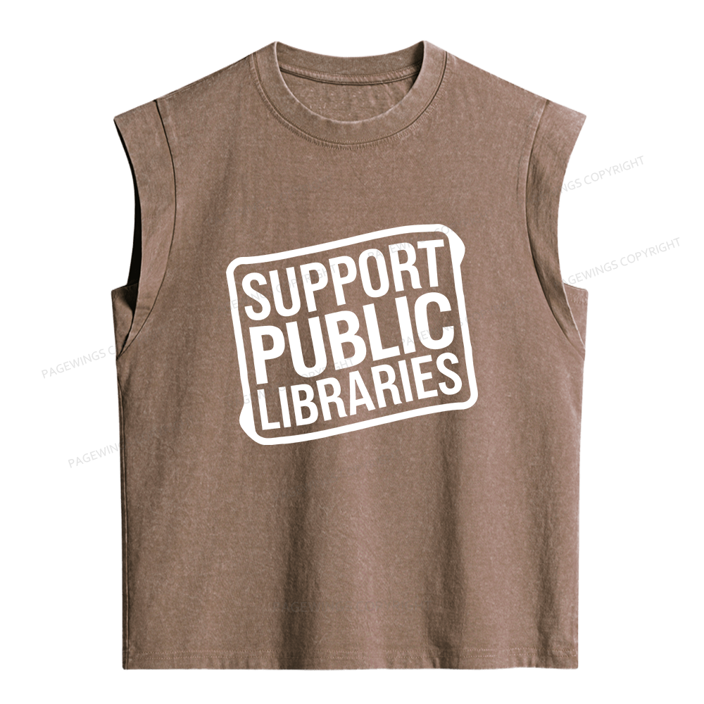 Pagewings Support Public Libraries Women's Washed Tank Top