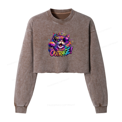 Pagewings Sci-Fi Book Lover Washed Crop Sweatshirt
