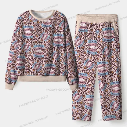 Pagewings Trans Rights Are Human Rights Unisex Flannel Pajama Set