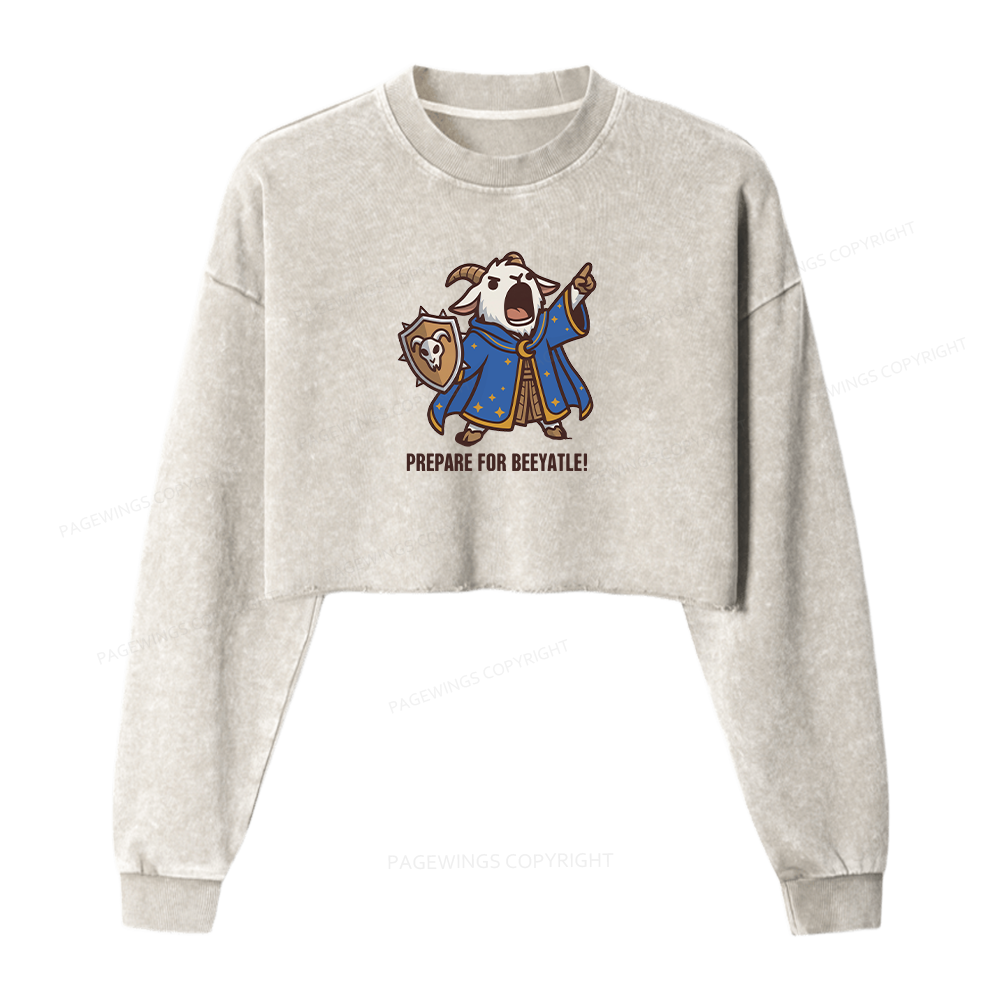 Pagewing Sci Fi Books Lover Washed Crop Sweatshirt