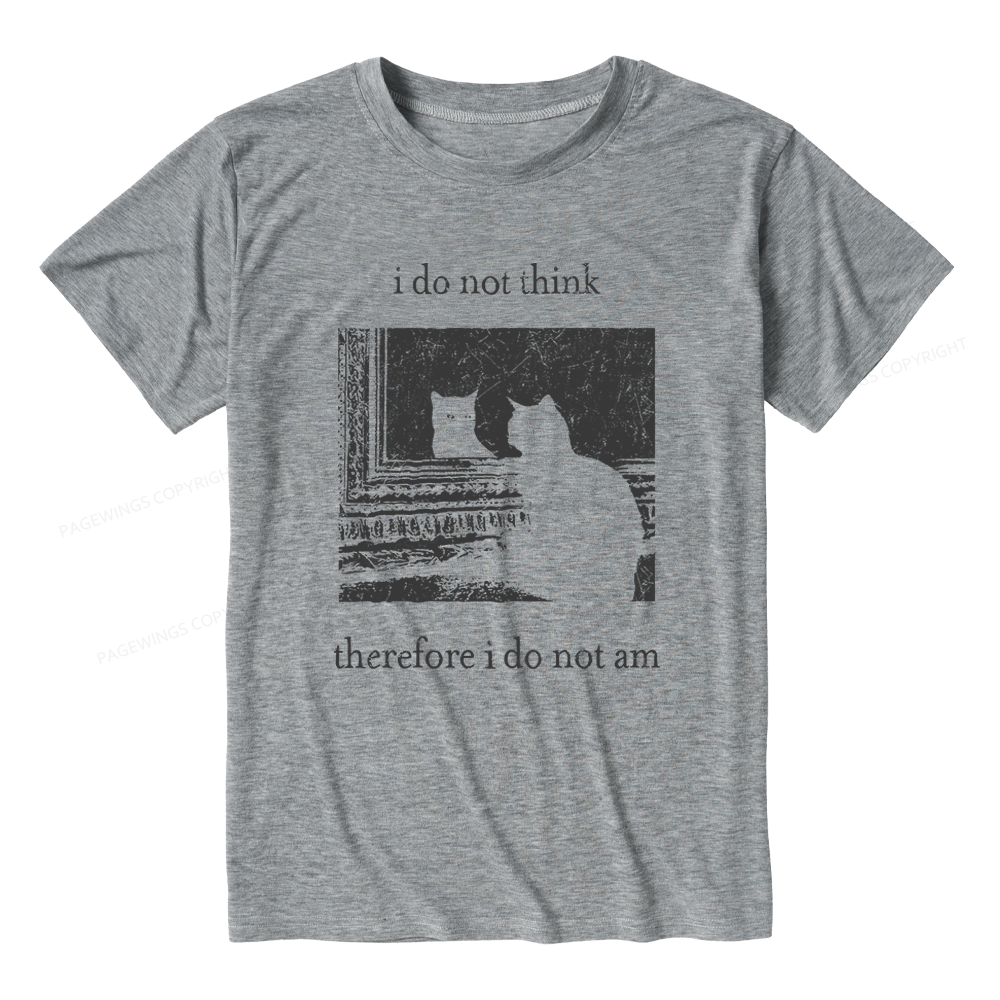 Pagewings Soft I Do Not Think Therefore I Do Not Am 13719 Bookish Unisex Heather T-Shirt
