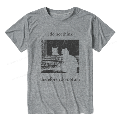 Pagewings Soft I Do Not Think Therefore I Do Not Am 13719 Bookish Unisex Heather T-Shirt