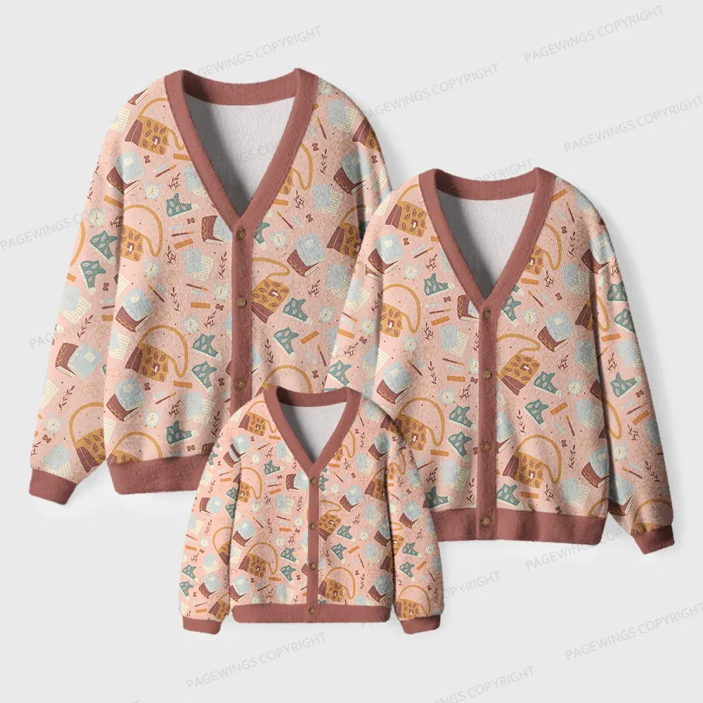 Pagewings Cozy Reading Unisex Ugly Cardigan Sweaters