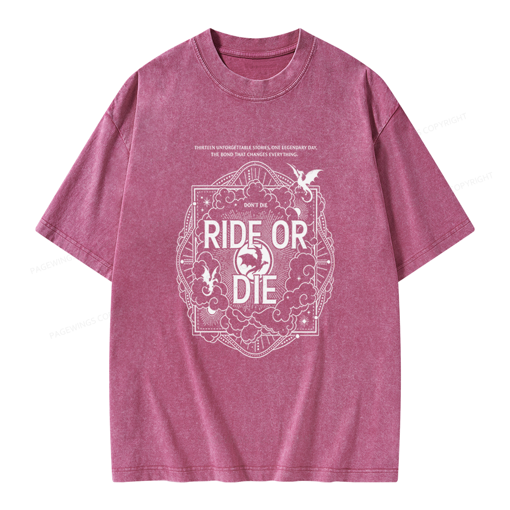 Pagewings Ride or Die Unisex Washed T-shirt