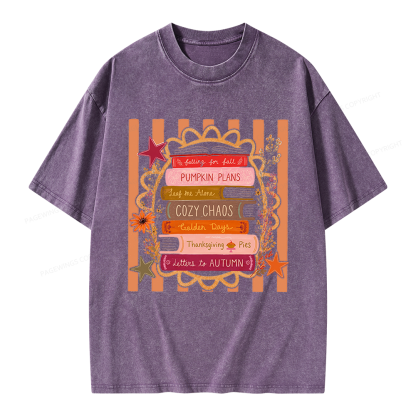 Pagewings All Booked For Fall Unisex Washed T-shirt