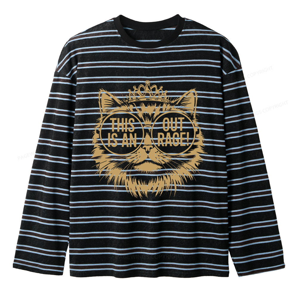 Pagewings This Is An Outrage Unisex Striped Long Sleeve T-Shirt