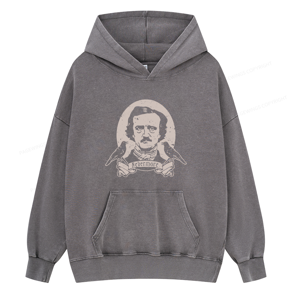 Pagewings Never More Unisex Washed Hoodie