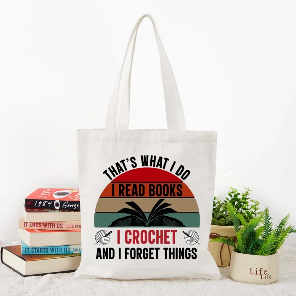 Pagewings Crochet And I Forget Things Tote Bag