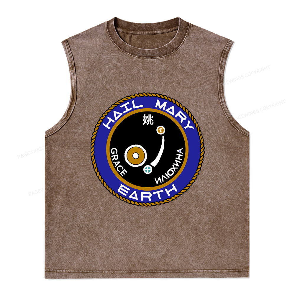 Pagewings Mission Patch Unisex Washed Tank Top