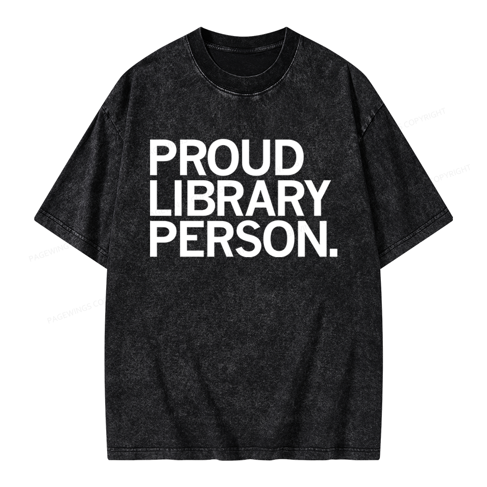 Pagewings Proud Library Person Unisex Washed T-shirt
