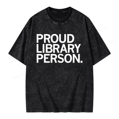 Pagewings Proud Library Person Unisex Washed T-shirt