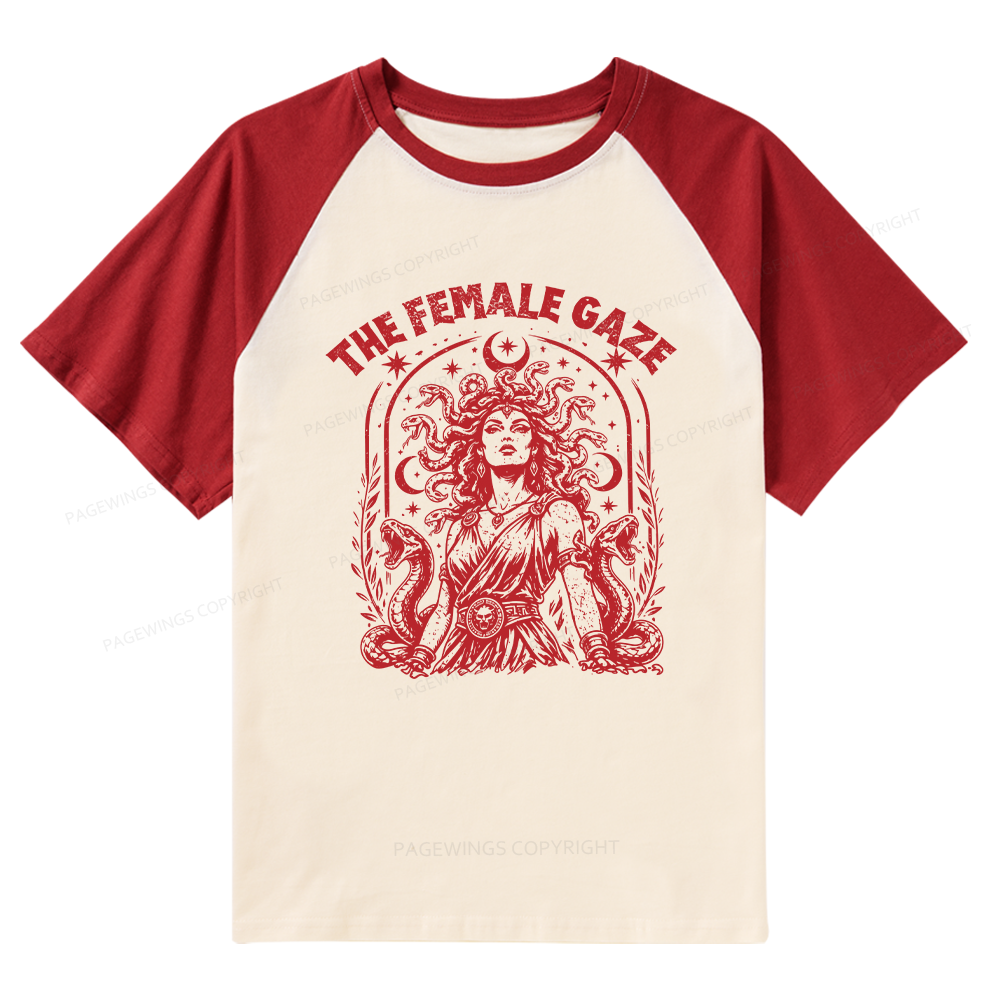 Pagewings Vintage Medusa Feminist Raglan T-shirt