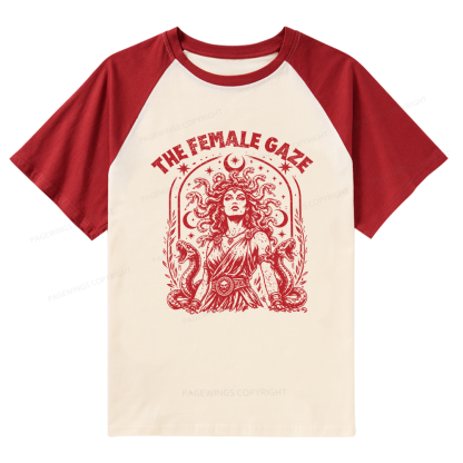 Pagewings Vintage Medusa Feminist Raglan T-shirt