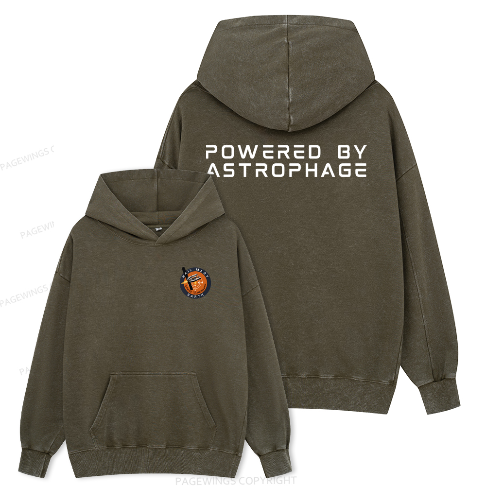 Pagewings Powered By Astrophage Unisex Washed Hoodie