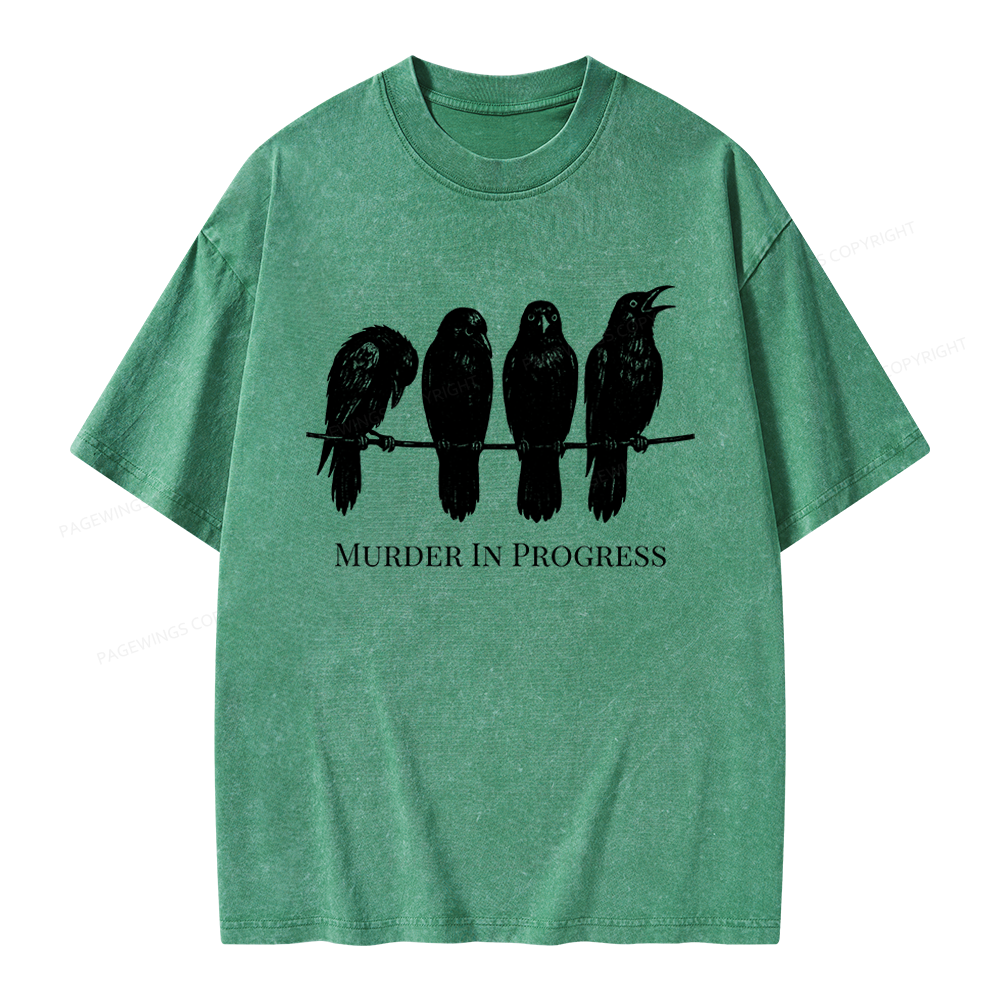 Pagewings Murder In Progress Unisex Washed T-shirt