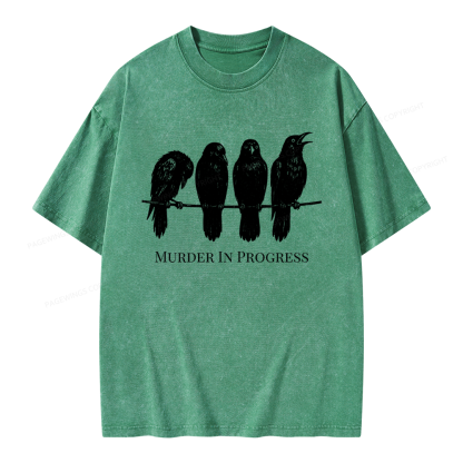 Pagewings Murder In Progress Unisex Washed T-shirt