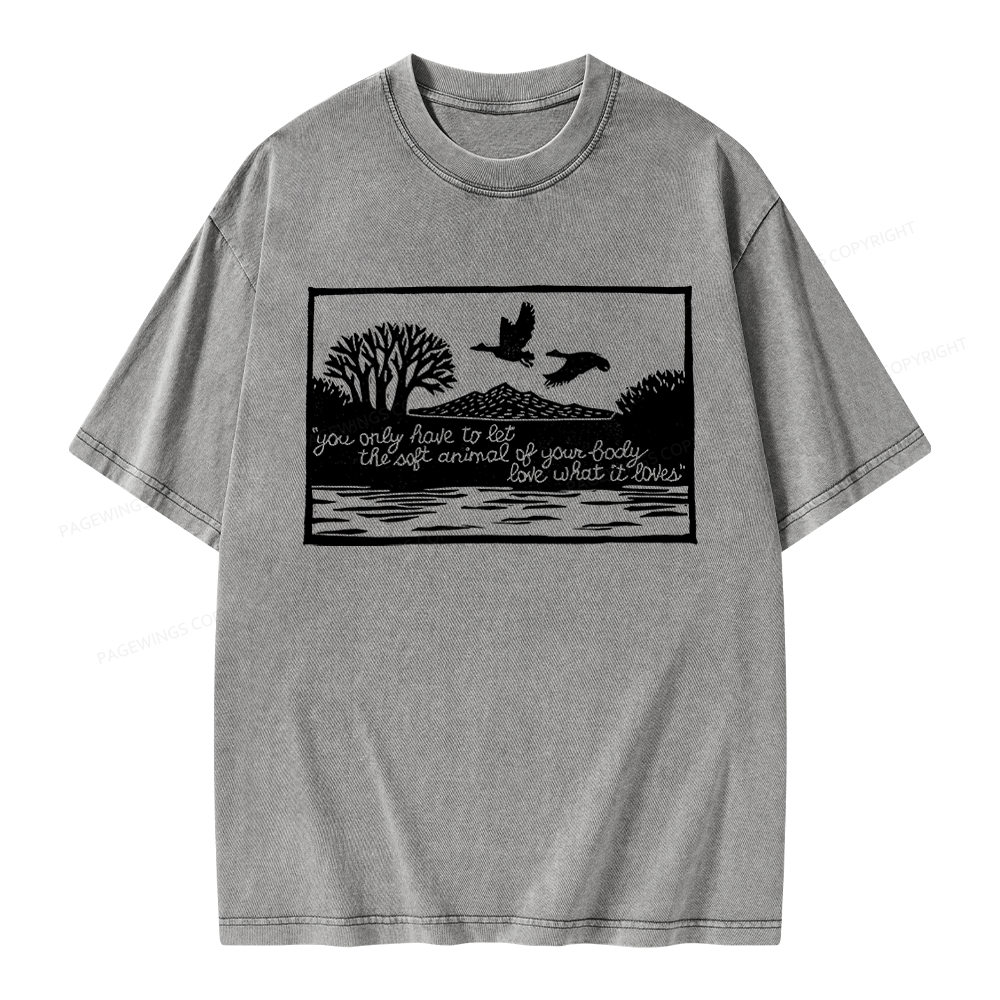 Pagewings Literary Poetry Unisex Washed T-shirt