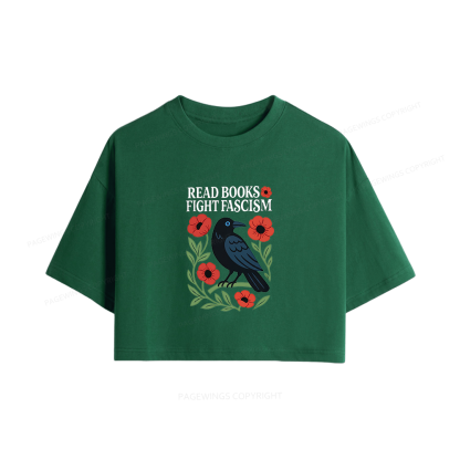 Pagewings Read Books Fight Fascism Women Crop Tops