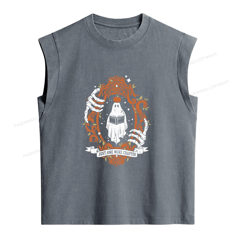 Pagewings Halloween Ghost Reader Women's Washed Tank Top