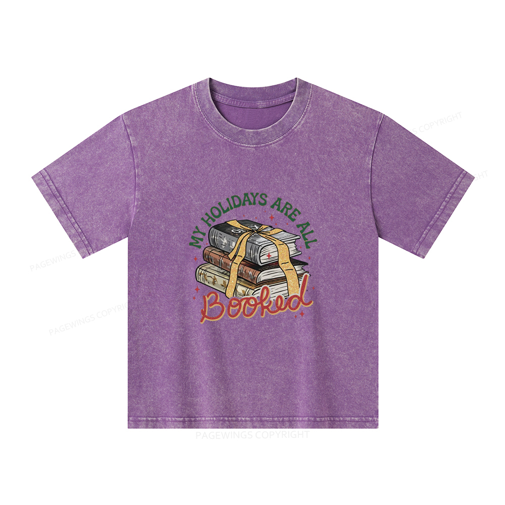 Pagewings My Holidays Are All Booked Unisex Kids Washed T-shirt