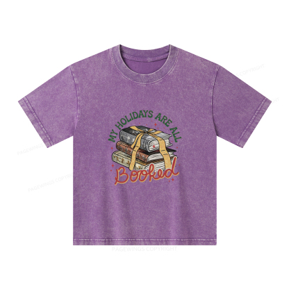 Pagewings My Holidays Are All Booked Unisex Kids Washed T-shirt