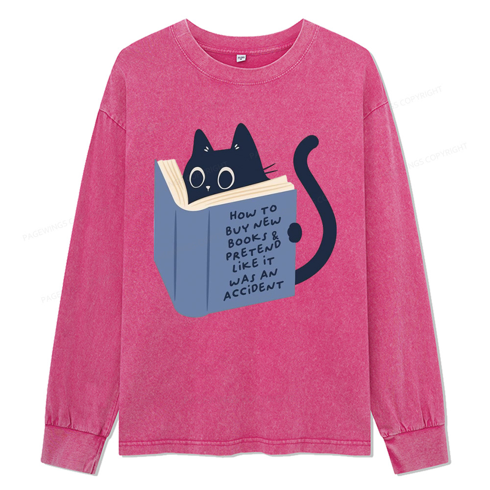 Pagewings How To Buy New Books Unisex Washed Long Sleeve T-shirt