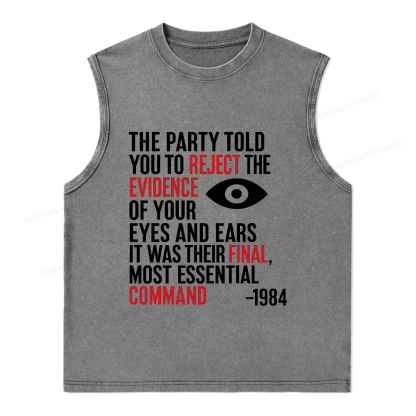 Pagewings Dystopia Quote Unisex Washed Tank Top