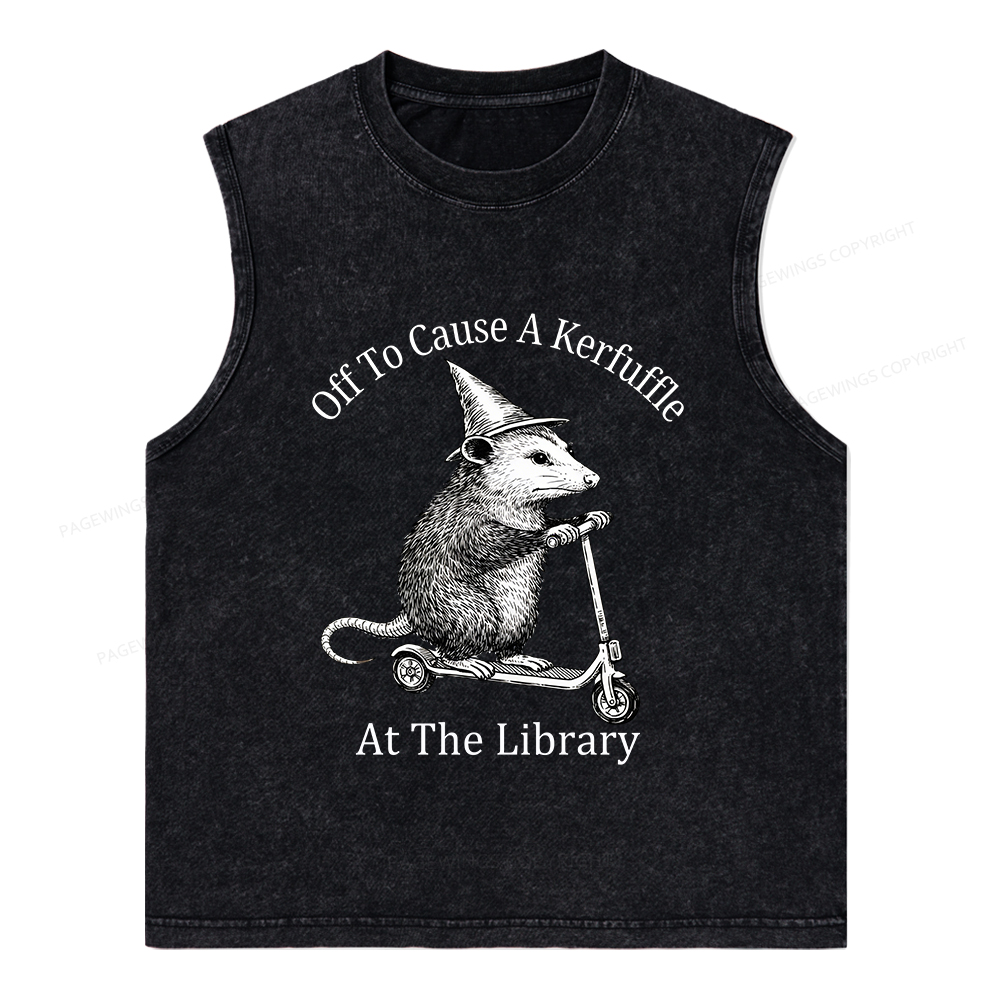Pagewings Off To Cause A Kerfuffle Unisex Washed Tank Top