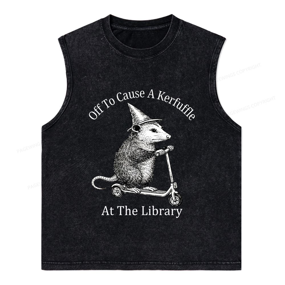 Pagewings Off To Cause A Kerfuffle Unisex Washed Tank Top
