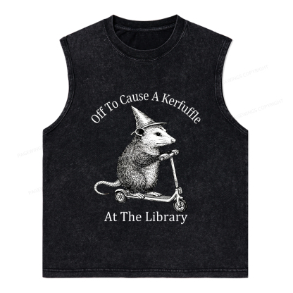 Pagewings Off To Cause A Kerfuffle Unisex Washed Tank Top