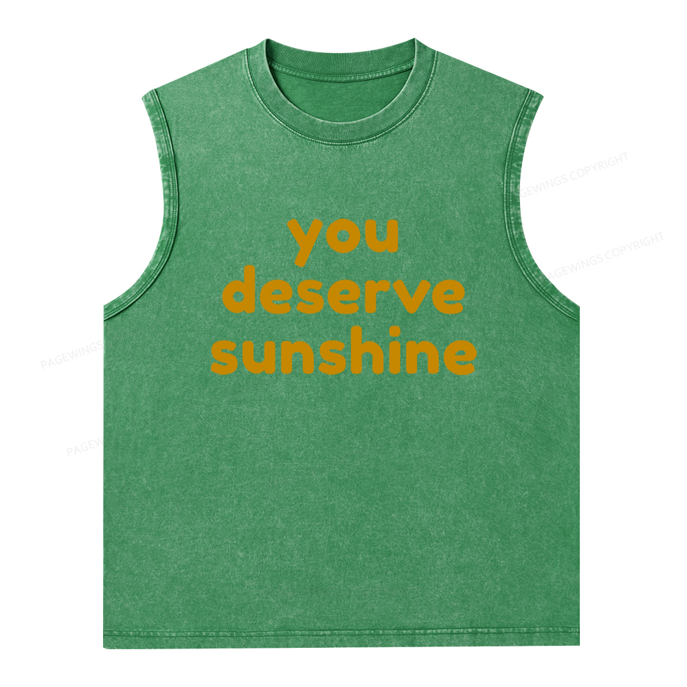 Pagewings You Deserve Sunshine Unisex Washed Tank Top