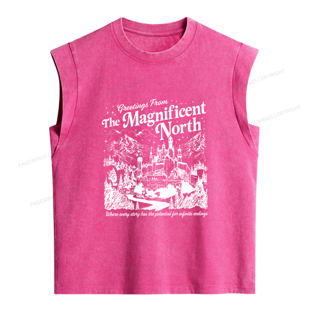 Pagewings Haunted Library Women's Washed Tank Top