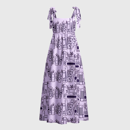 Pagewings Bookish  Tie Shoulder Maxi Dress