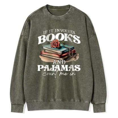 Pagewings Books And Pajamas Unisex Washed Sweatshirt