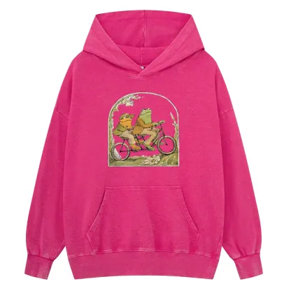 Pagewings Frog And Toad Book Vintage Unisex Washed Hoodie