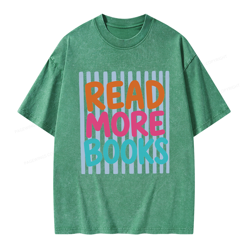 Pagewings Read More Books Unisex Washed T-shirt