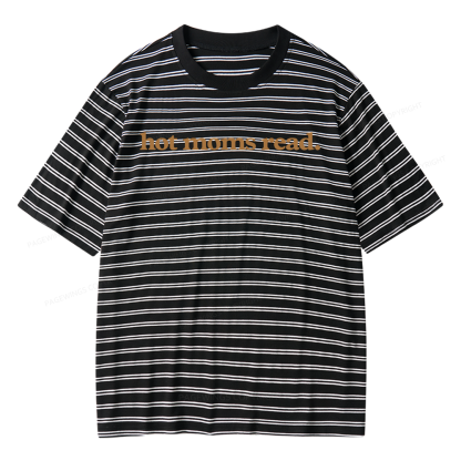 Pagewings Hot Moms Read Unisex Striped T-Shirt