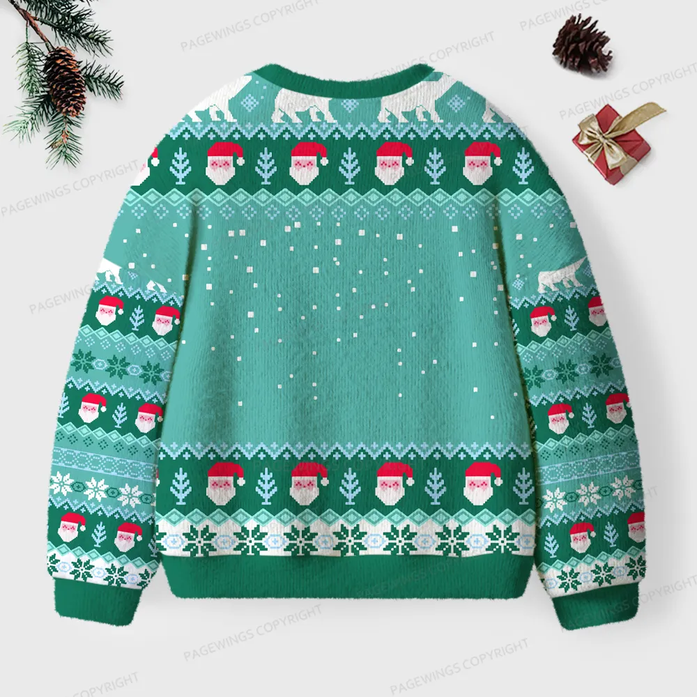Pagewings Christmas Book Dragon Unisex Ugly Knit Sweatshirt