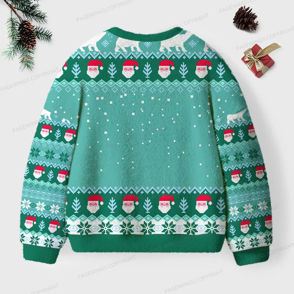 Pagewings Christmas Book Dragon Unisex Ugly Knit Sweatshirt