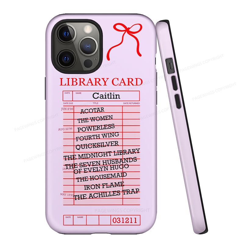 Pagewings Personalized Library Card Book Shelf Phone Case