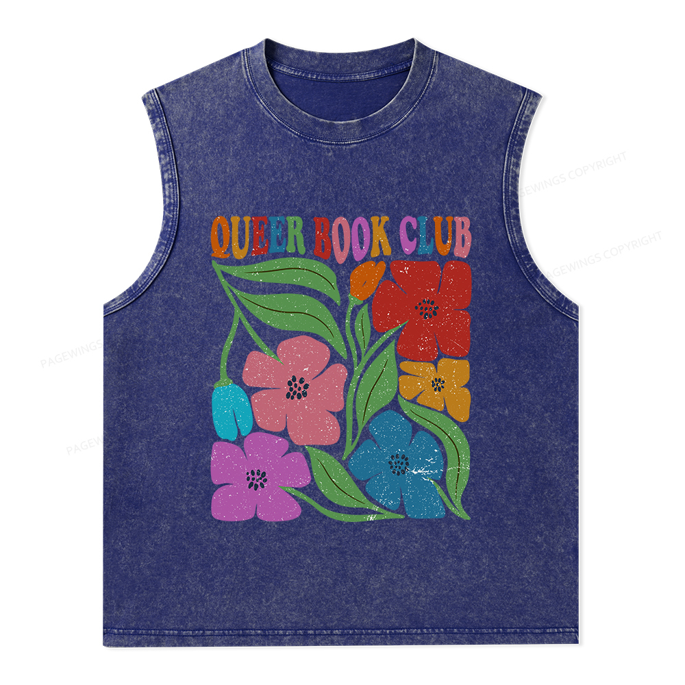 Pagewings Queer Book Club Unisex Washed Tank Top