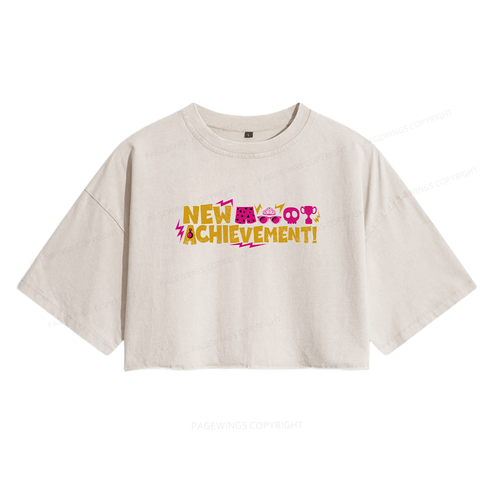 Pagewings Sci Fi Bookish Women's Washed Cropped T-shirt